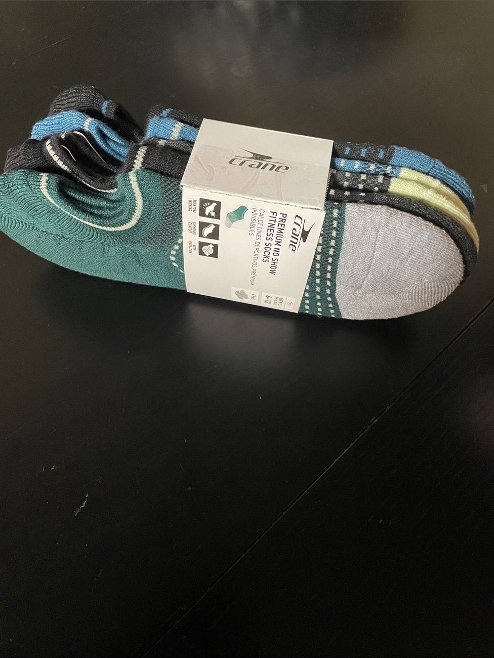 Crane Men's Low-Cut Athletic Socks - Teal, Gray, Blue, Yellow (4-Pack)